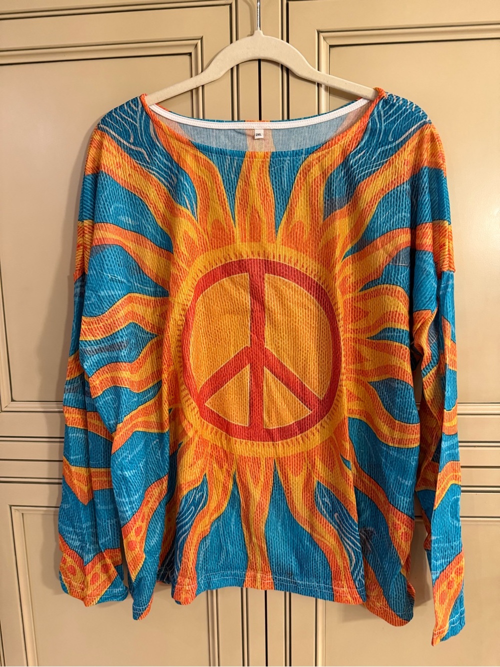 New Bundle 2 Boho Plus Size 2XL Boho Sun Peace and Floral Long Sleeve Shirt Top - Picture 4 of 10